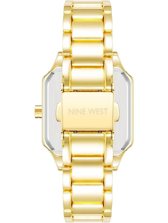 Nine West Women\'s Gold Analog Japanese Quartz Sunray Octagonal Bracelet Watch main image 4